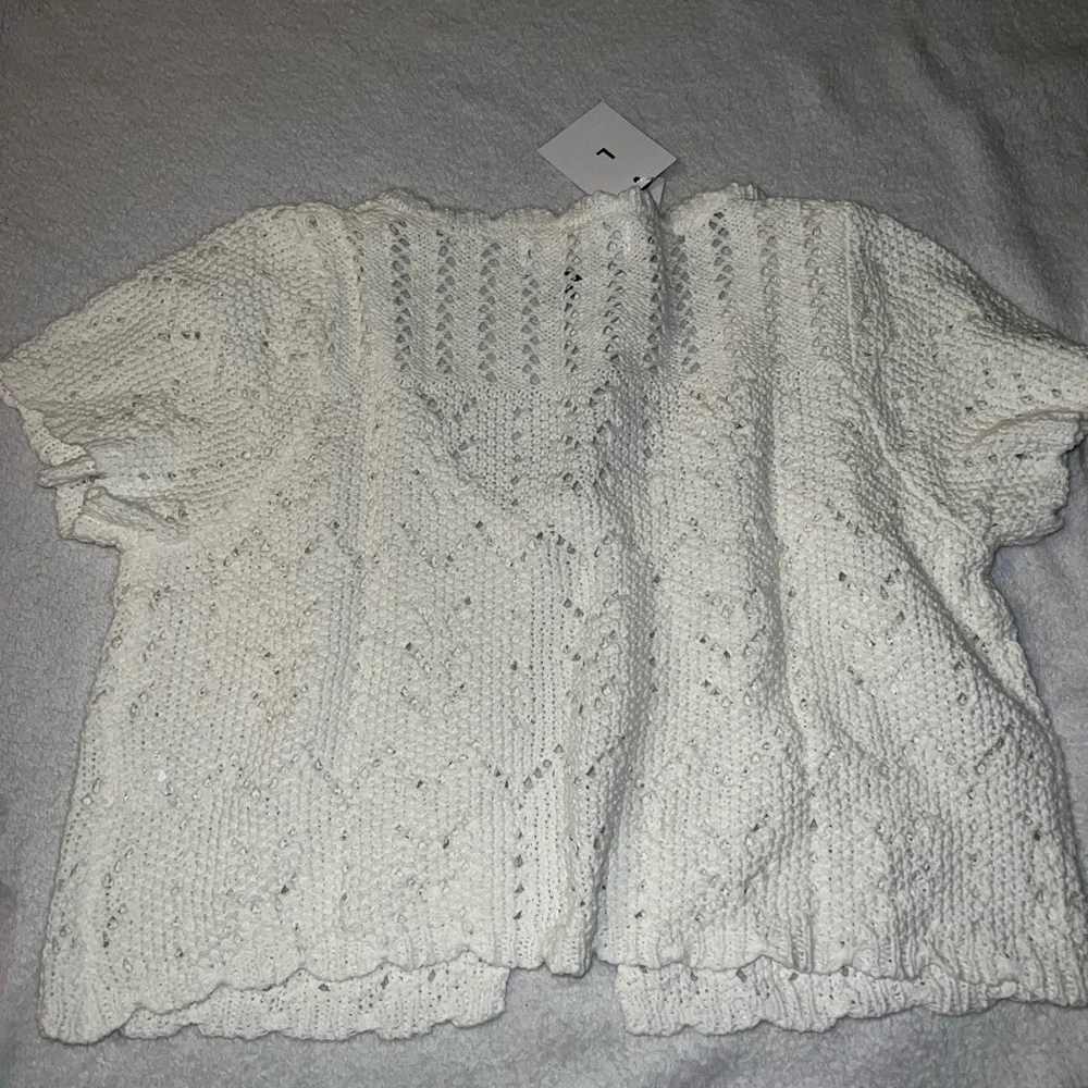 White Crochet Tie-Front Top - Picture 3 of 3